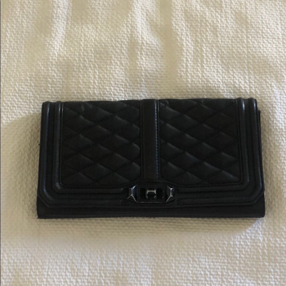 Rebecca minkoff black quilted clutch - Picture 1 of 3